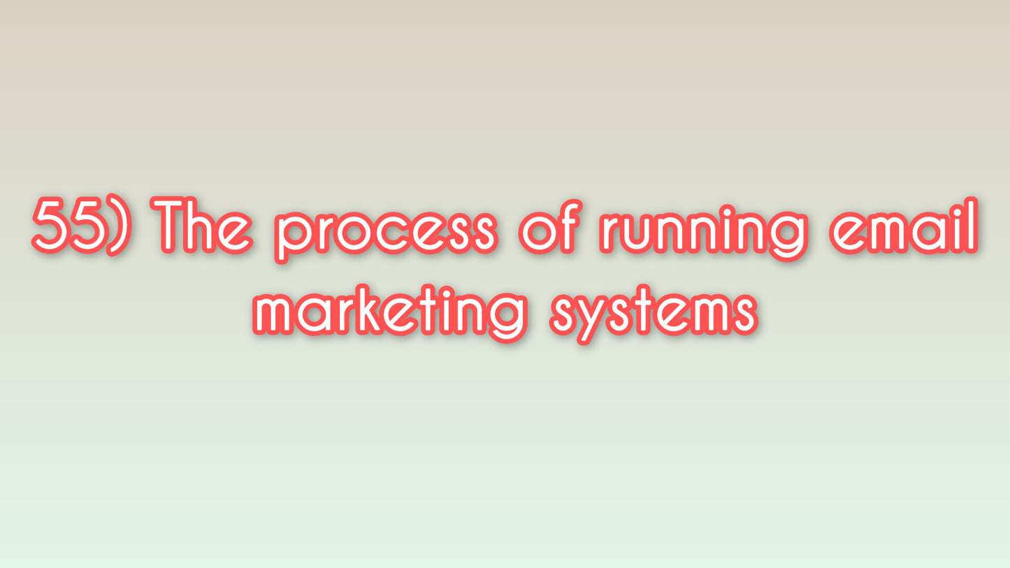 The process of running email marketing systems