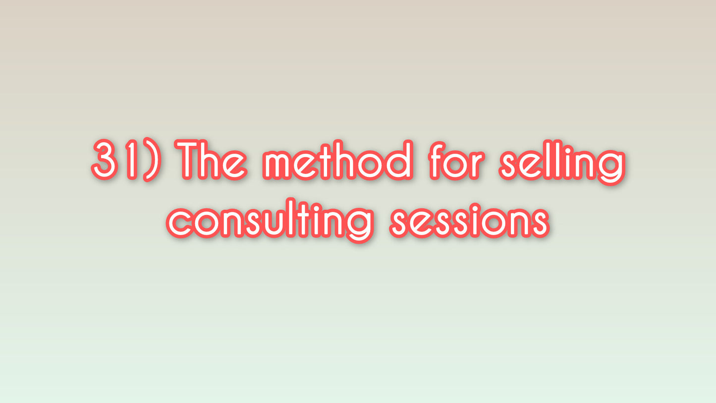 The method for selling consulting sessions