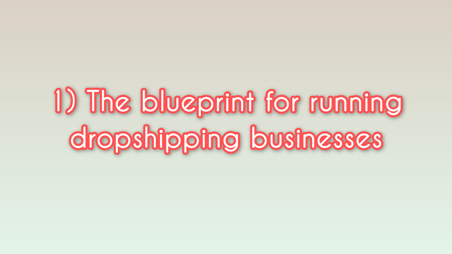 The blueprint for running dropshipping businesses