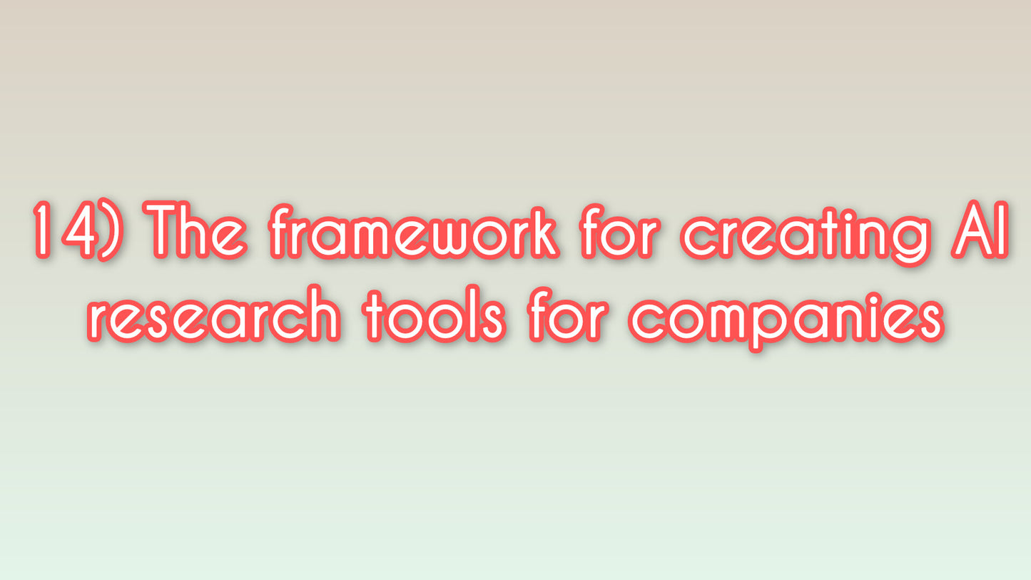 The framework for creating AI research tools for companies