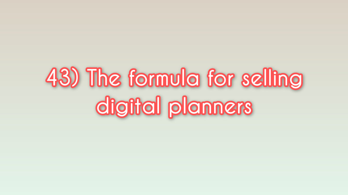 The formula for selling digital planners