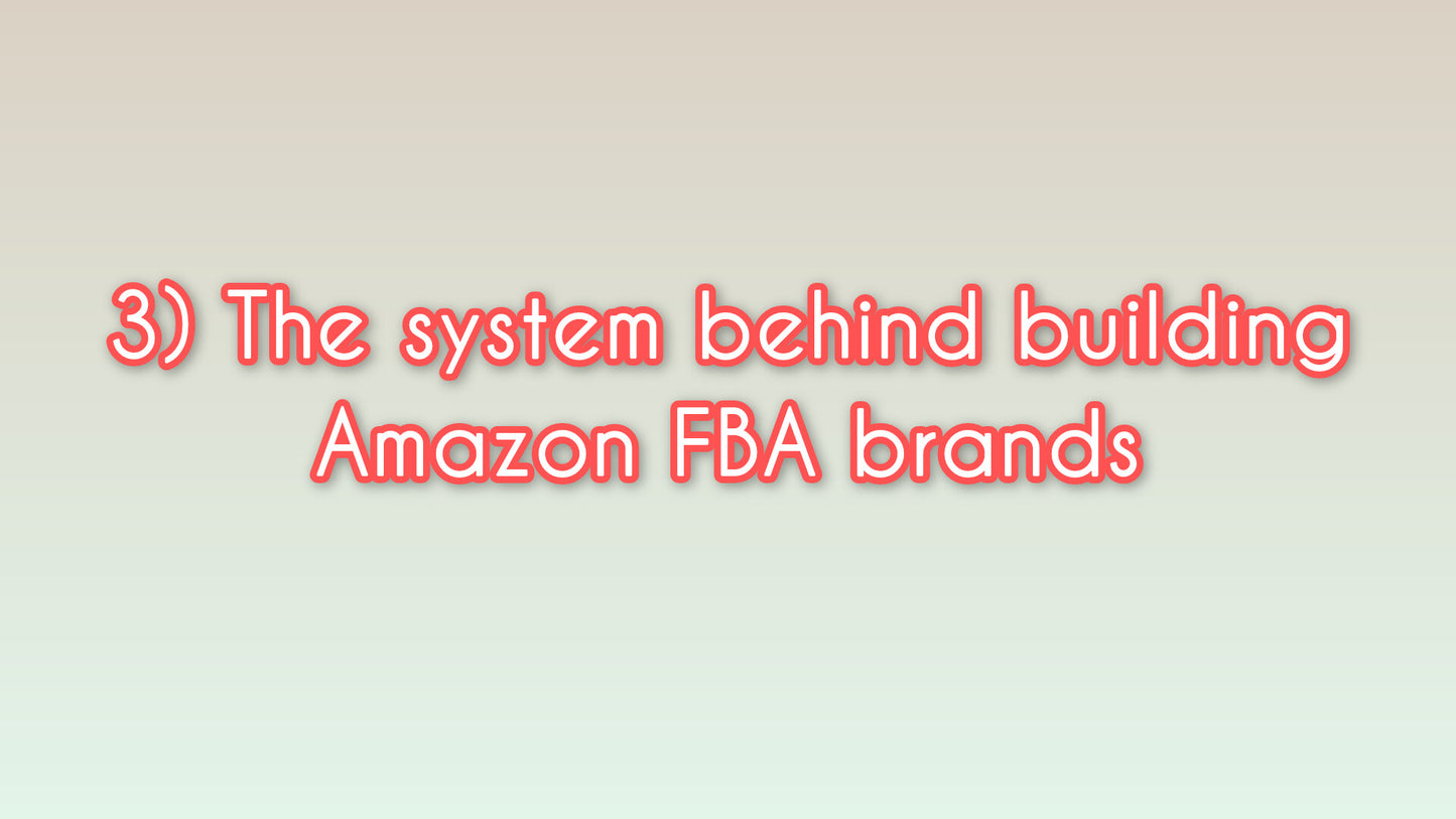 The system behind building Amazon FBA brands