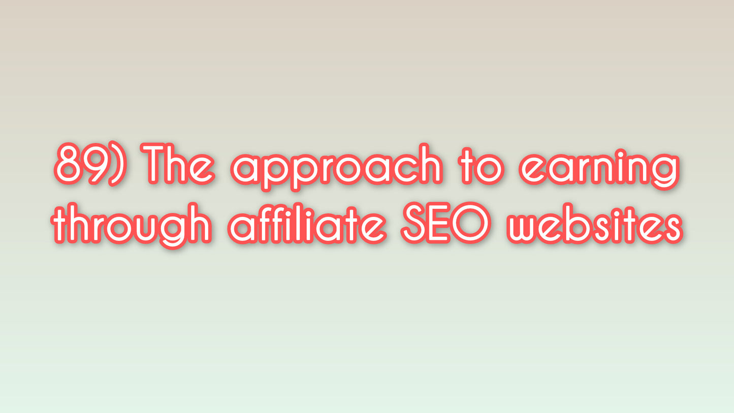 The approach to earning through affiliate SEO websites