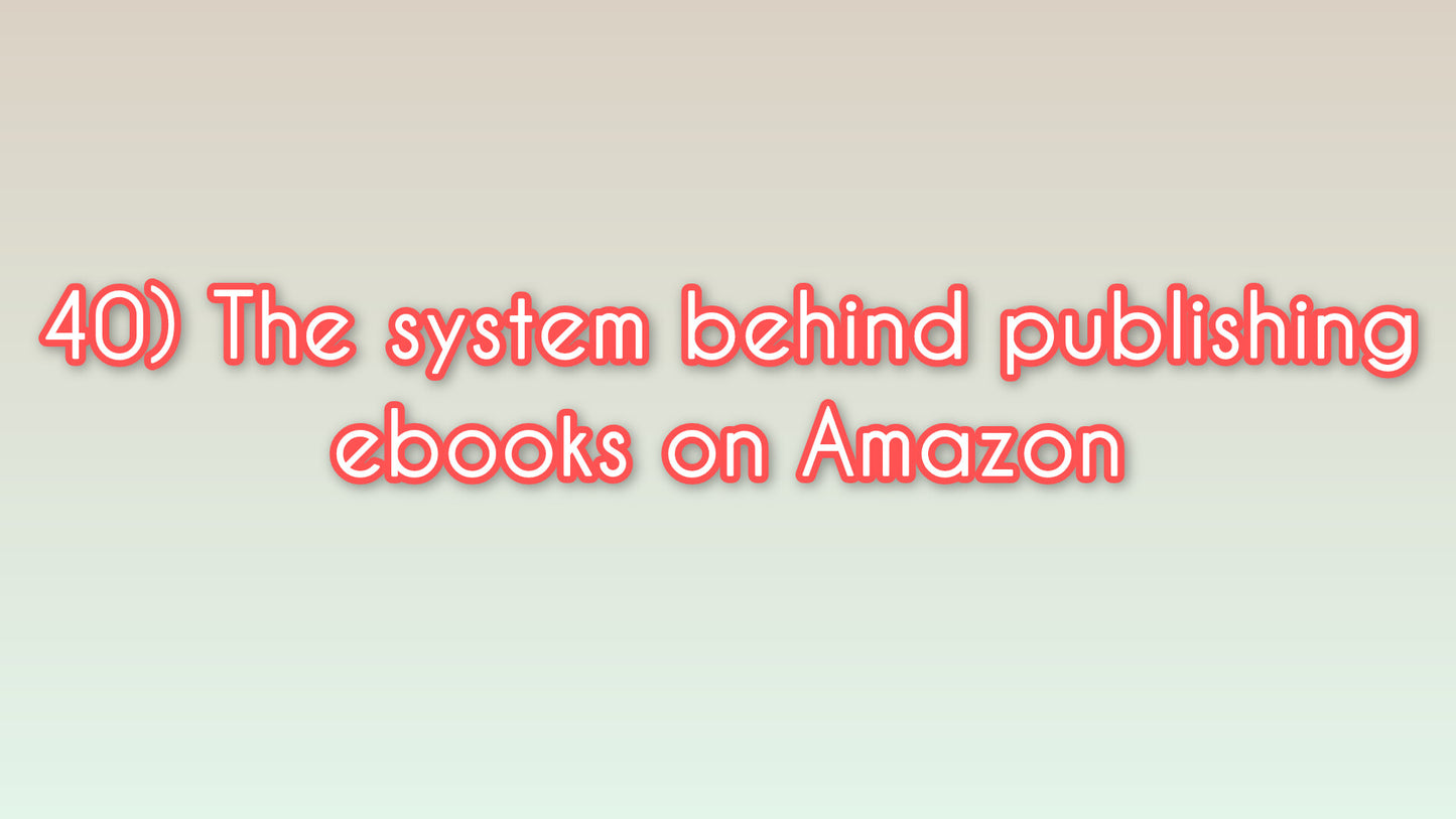 The system behind publishing ebooks on Amazon