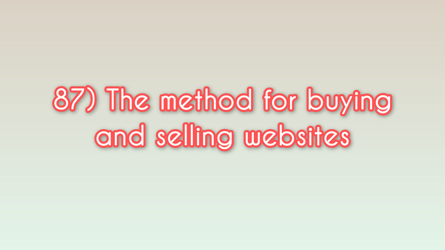 The method for buying and selling websites